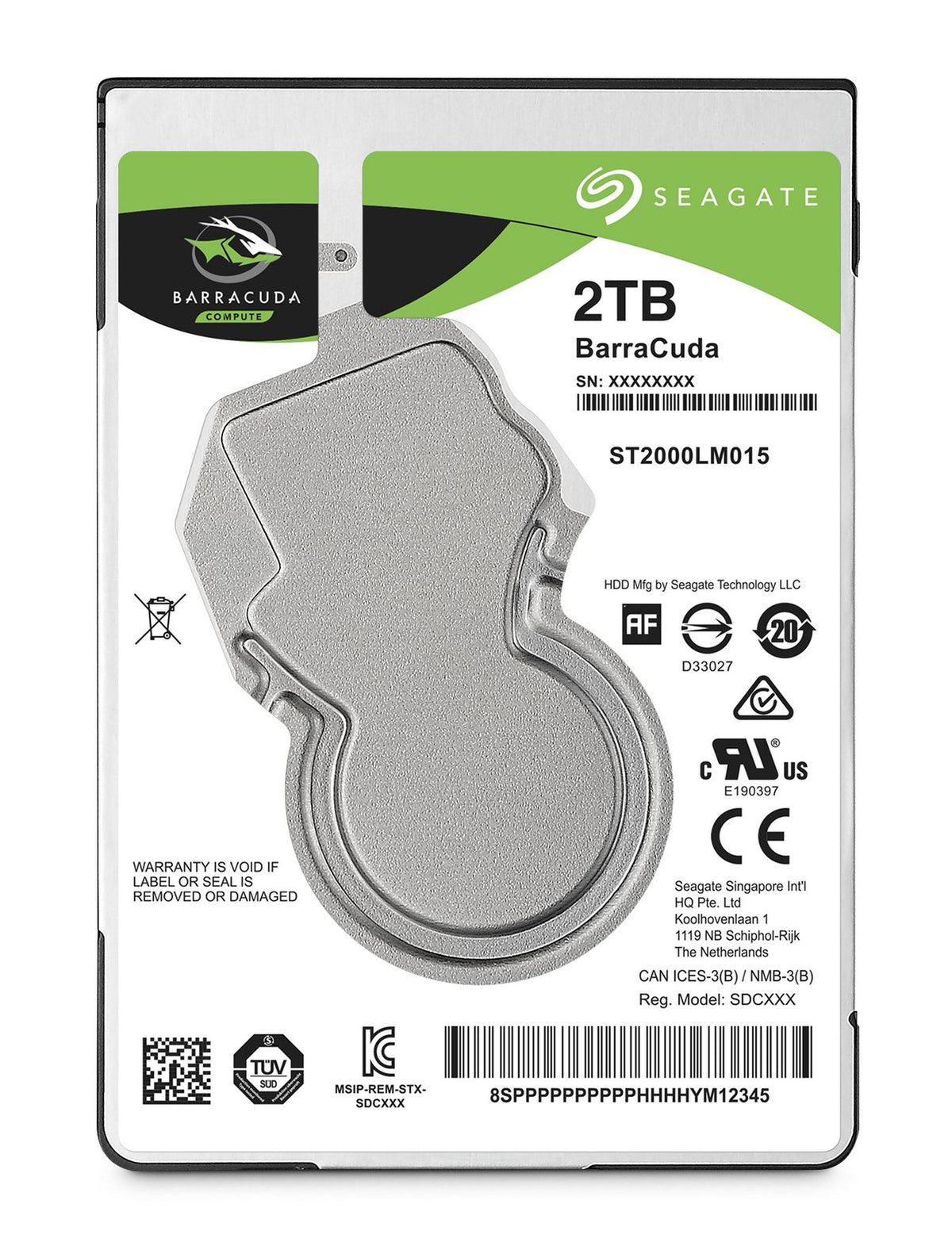 Seagate 2 TB, 2.5", SATA 6 Gb/s, 5400 U/min, 128 MB Cache – für Laptop