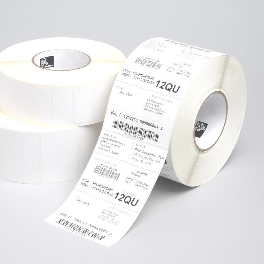 Zebra Druckeretiketten Z-Perform 1000T, 102 mm × 38 mm, Papier, permanent klebend, 4 Stück