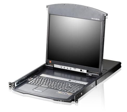 ATEN 17" Rack-LCD-Konsole – 16-Port VGA KVM-Switch – 1600 × 1200, USB/PS/2, KVM-over-IP – 1U