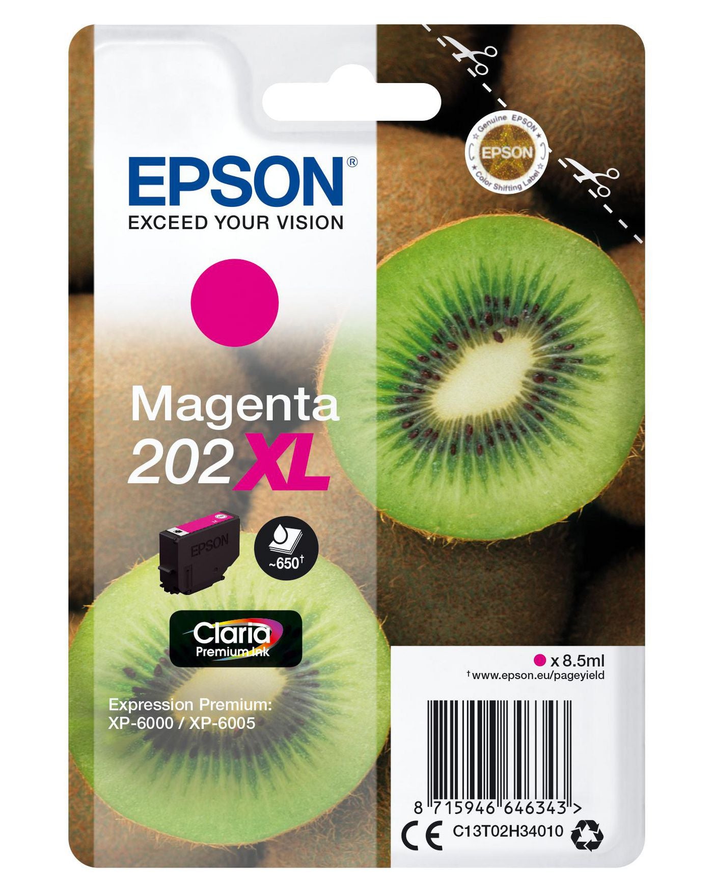 Epson 202XL Magenta Tintenpatrone (Original) – 650 Seiten