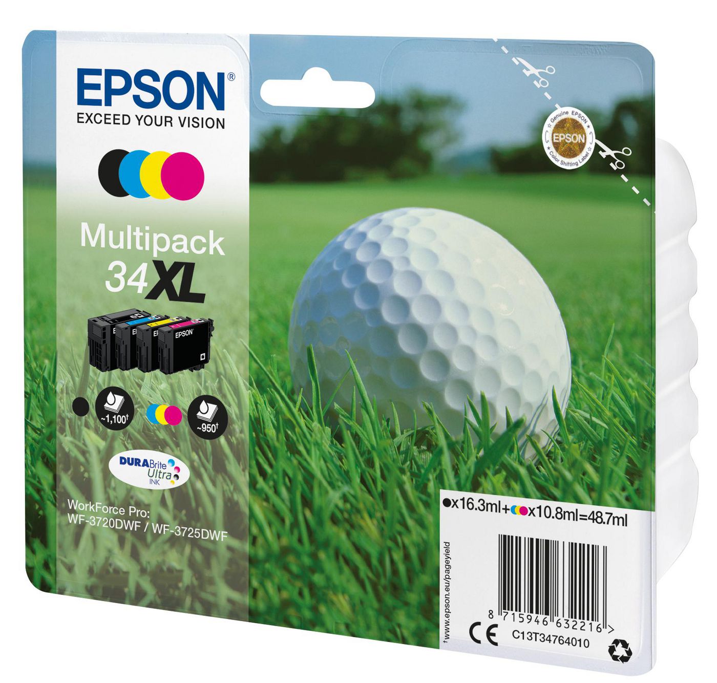 Epson Tintenpatronen-Multipack 34XL, CMYK, XL, 4er-Pack