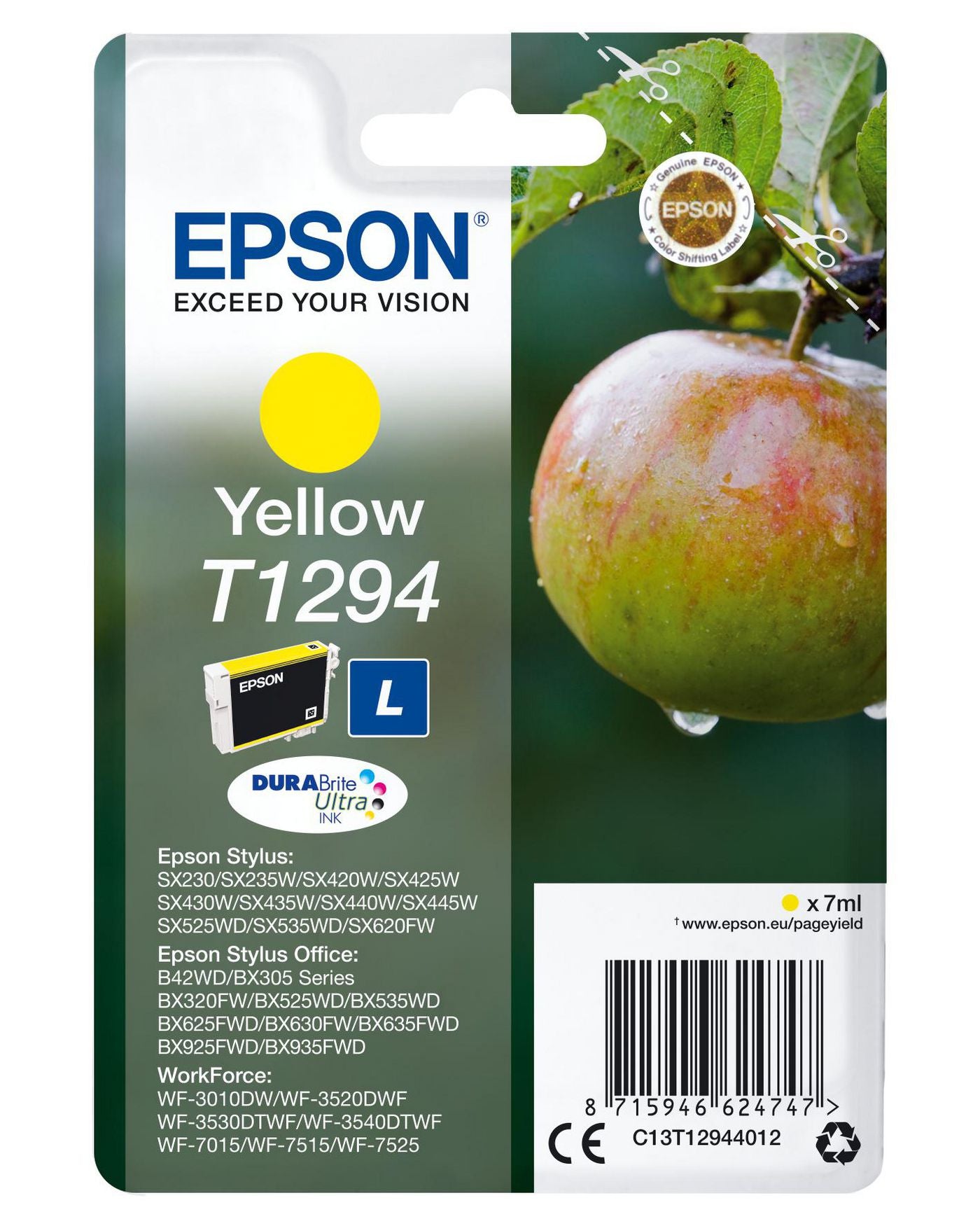 Epson Tintenpatrone T1294, Gelb, 515 Seiten