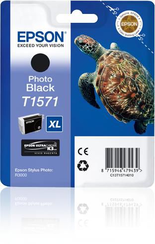 Epson Tintenpatrone T1571, Schwarz, 25,9 ml
