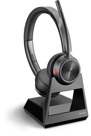 Poly SAVI 7220 – Duo Headset (On-Ear) – DECT, Basisstation, Boom-Mikrofon, Stummschaltung – Schwarz – bis 12 h