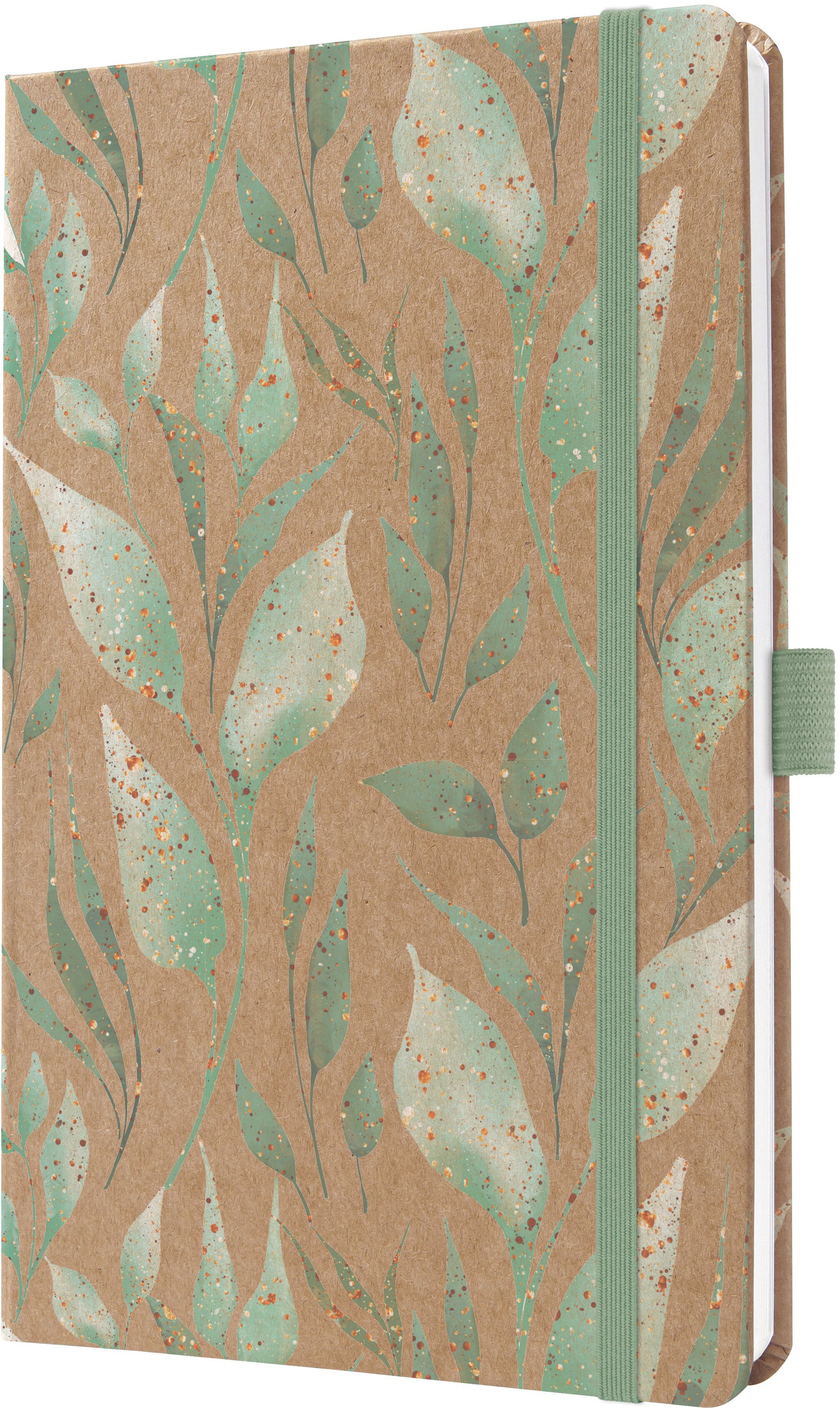 Jolie Pure – Wochenagenda 2027, 1 Woche/2 Seiten, A5, Hardcover, Sparkle Leaves