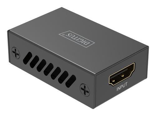 Digitus AV-Repeater – 8K/60 Hz, HDMI 2.1, 13 m, USB-gespeist – Schwarz, Metall