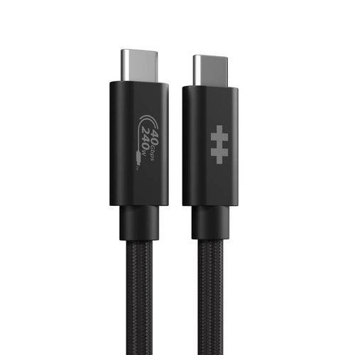 HYPER USB-C auf USB-C Kabel – USB4 40 Gbit/s – 1,2 m – PD 240 W – Geflochten – Schwarz