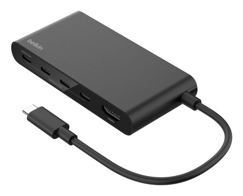 Belkin AVC021HQBK Multiport-Adapter – USB-C, 1× HDMI, 4× USB, 100 W PD, für Mac/iPadOS/ChromeOS