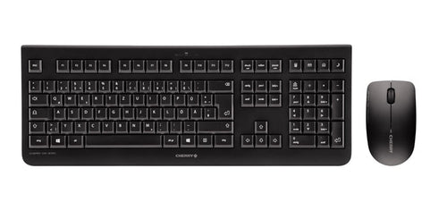 CHERRY DW 3000 – Tastatur, kabellos (2,4 GHz), FR-Layout (FR), Fullsize (mit Ziffernblock) – für Windows