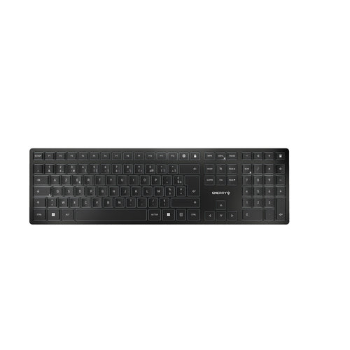 CHERRY KW 9100 SLIM – Tastatur, kabellos (Bluetooth/2,4 GHz), FR-Layout (FR), Fullsize (mit Ziffernblock)