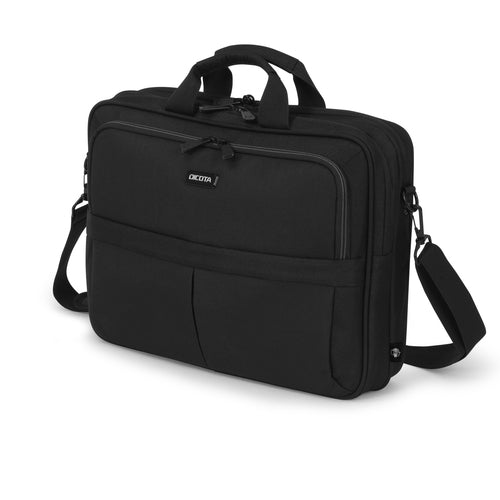 DICOTA Eco Top Traveller SCALE Notebook-Tasche bis 15,6" – Trolley-Band, aus recyceltem PET – Schwarz