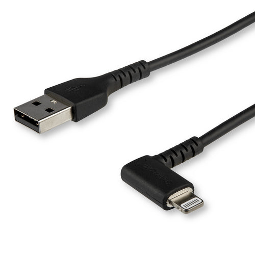 StarTech.com Kabel – Lightning auf USB-A 2 m, MFi zertifiziert, abgewinkelt, Schwarz – für iPhone/iPad