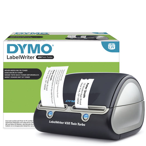 DYMO LabelWriter 450 TwinTurbo – Etikettendrucker (Thermodirekt), 600×300 dpi, USB