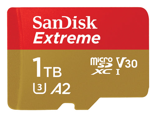 SanDisk EXTREME microSDXC – 1 TB, 190 MB/s Lesen, 130 MB/s Schreiben, A2, C10, mit SD-Adapter