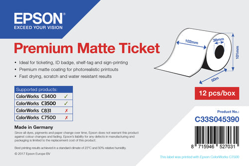 Epson Endlos-Kartonschilder, 102 mm × 50 m, für TM-C3400