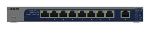 NETGEAR GS108MX-100EUS – Unmanaged L2 Switch – 8× 1G, 1× 10G, Desktop (Rack-Montage-Set)