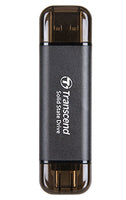 Transcend ESD310C Externe SSD – 256 GB, USB 3.2 Gen 2 (10 Gbit/s, Typ C/A)