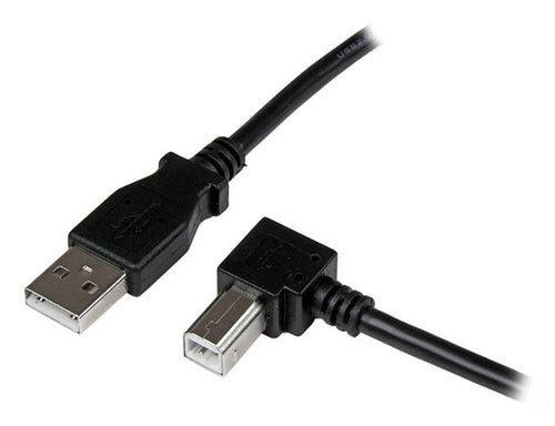 StarTech.com USB-A auf USB-B Kabel – USB 2.0 (480 Mbit/s) – 1 m – Abgewinkelt – Schwarz