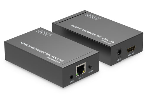 Digitus HDMI IP Extender – AV-Sender & -Empfänger – 1920×1080, 120 m, HDMI/RJ‑45 – Schwarz