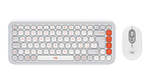Logitech POP Icon Combo – Tastatur-Maus-Set – Mini – Schere – Bluetooth – QWERTY (IT) – Weiss