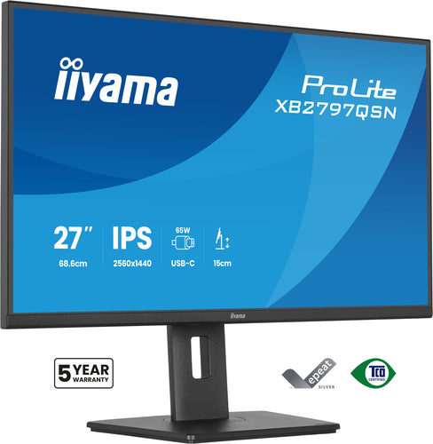 iiyama 27″, 2560 × 1440 (WQHD), USB-C 65 W