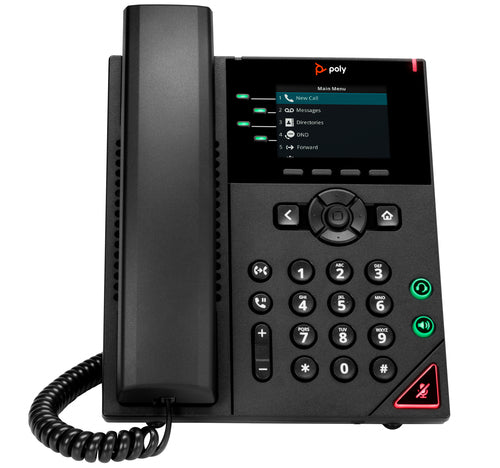 Poly VVX 250 – IP-Telefon, 4 SIP-Konten, 2,8", Gigabit, PoE, Schwarz