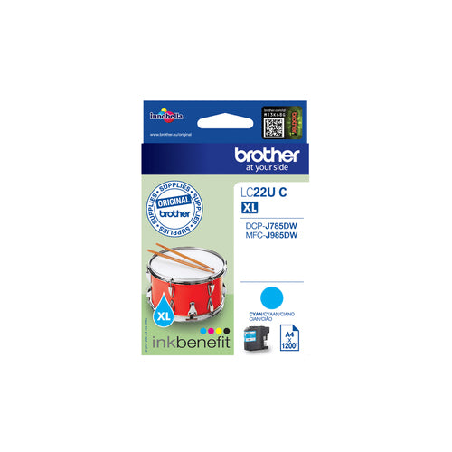 Brother Tintenpatrone LC-22UC, Cyan, 1'200 Seiten – für MFC-J985DW