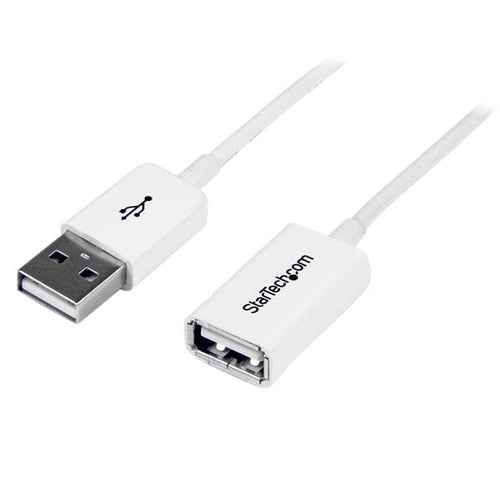 StarTech.com USB-A Verlängerungskabel (Stecker auf Buchse) – USB 2.0 (480 Mbit/s) – 1 m – PVC-Mantel – Weiss