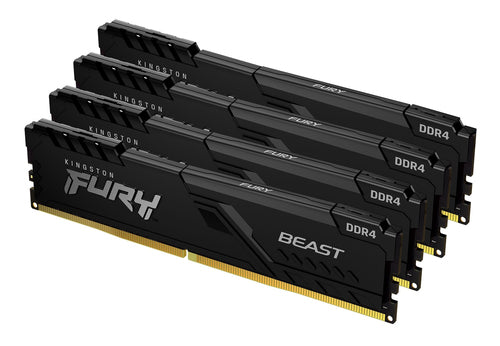 Kingston Technology Kingston FURY Beast – 64 GB (4×16 GB) DDR4 3200 MT/s CL16, 288-poliger DIMM, 1,2 V, Kühlkörper