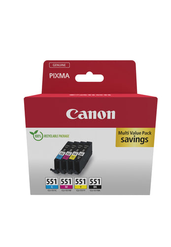 Canon Tintenpatronen-Multipack CLI-551, CMYK, 4er-Pack