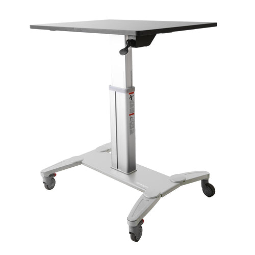 StarTech.com Mobiler Steh-Arbeitsplatz, höhenverstellbar 75–115 cm, 50 kg, schwarz/silber, für 1 Monitor