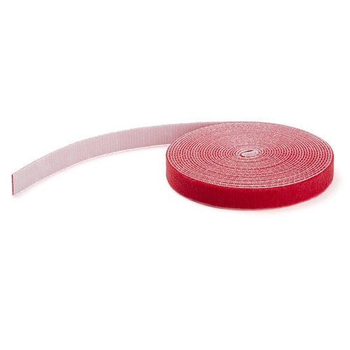 StarTech.com Klettband – 15,24 m, Rot, wiederverwendbar