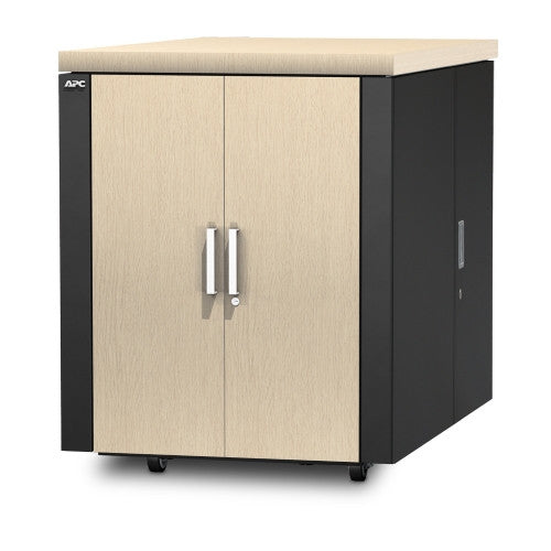 APC NetShelter CX – 19" Netzwerkschrank 18U, mit Rollen, 750 × 1130 × 1015 mm, Grau, Eiche