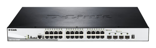 D-Link DGS-1510-28XMP – Verwalteter L2/L3 Switch – 24× 1G, 4× SFP+, PoE+, PoE-Budget 370 W, 19", 1U