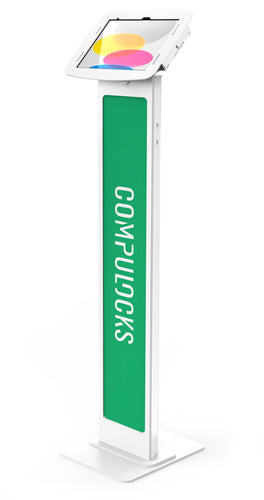 Compulocks Space BrandMe Tablet-Bodenständer – für iPad 10,9" (10. Gen.), VESA 100×100, abschliessbar – Weiss