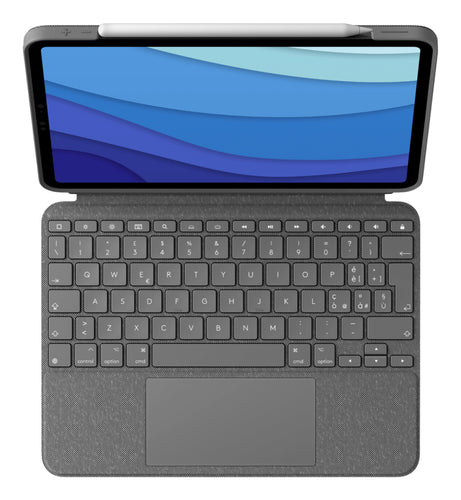 Logitech Combo Touch – Tastatur, IT-Layout (IT), Grau – für iPad Pro 11"