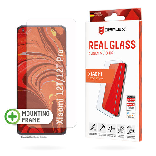 Displex Displayschutz (Panzerglas), Hüllenfreundlich – für Xiaomi 12T/12T Pro – mit Applikator