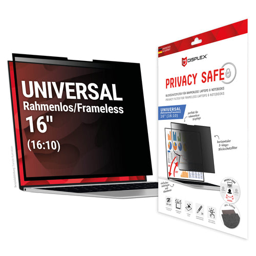 Displex Magnetischer Blickschutzfilter für Laptop 16,0", 16:10 – 354 × 225 mm, 2-Wege