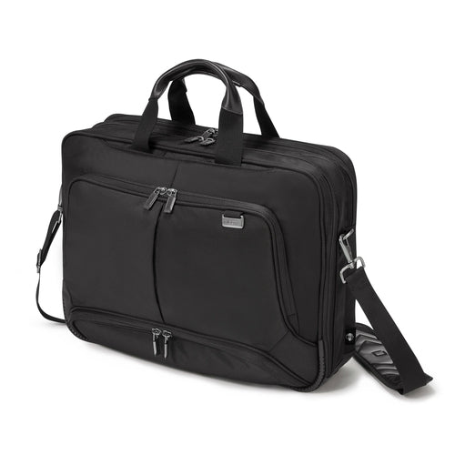 DICOTA Notebook-Tasche bis 17,3" – aus recycelten Materialien, mit Schultergurt – Schwarz
