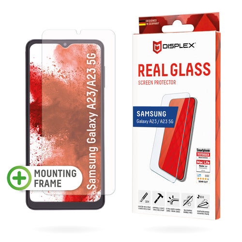 Displex Displayschutz (Panzerglas), Hüllenfreundlich – für Galaxy A23 5G – mit Applikator