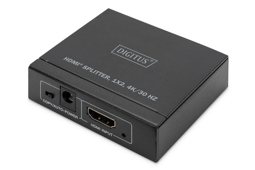 Digitus HDMI-Splitter – 4K UHD, 30 Hz, HDMI 1.4b, 2× HDMI-Ausgang – Schwarz, Metall