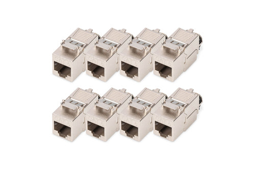 Digitus Keystone-Modul – RJ-45 → LSA, Cat8.1, geschirmt, werkzeugfrei, Silber, (8er)