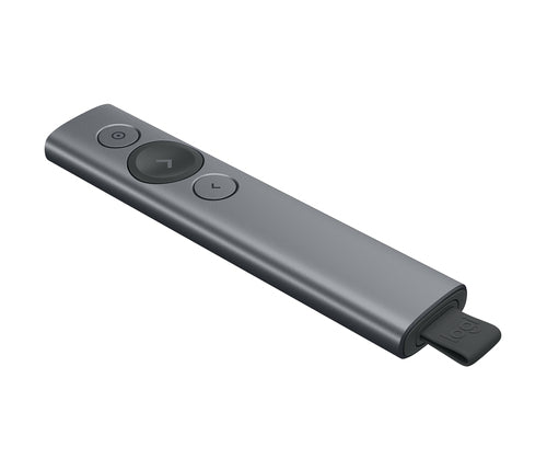 Logitech Spotlight – Presenter – Bluetooth/2,4 GHz, 30 m, Grau