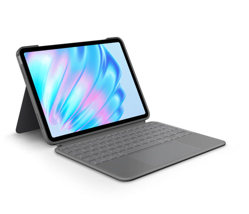 Logitech Tastatur-Case für iPad Air 11" (M2) – Smart Connector, QWERTZ (CH), Trackpad – Oxford Grey