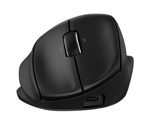 HP Tilt Ergo MSE 720M – Vertikale Maus – Kabellos (Bluetooth/2,4 GHz), Schwarz