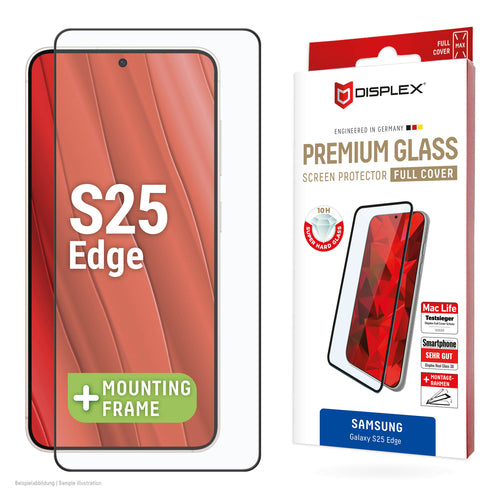 Displex Displayschutz (Panzerglas), Full Cover – für Galaxy S25 Edge – mit Applikator