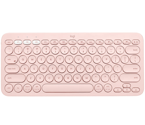 Logitech K380 – Tastatur, kabellos (Bluetooth), IT-Layout (IT), Multi-Device, Rosa