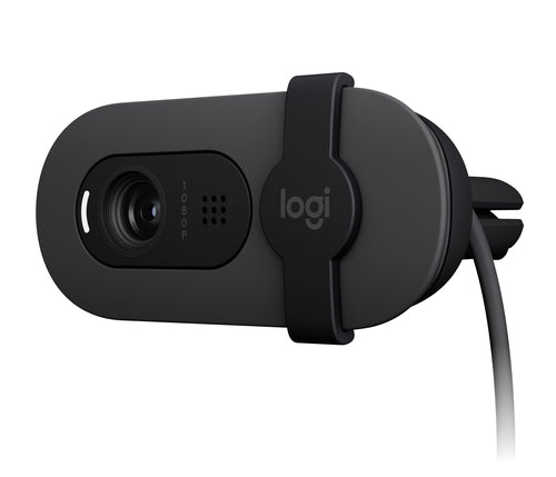 Logitech Brio 100 Webcam – Full HD 1080p, 30 fps, USB, Sichtschutz – Graphit