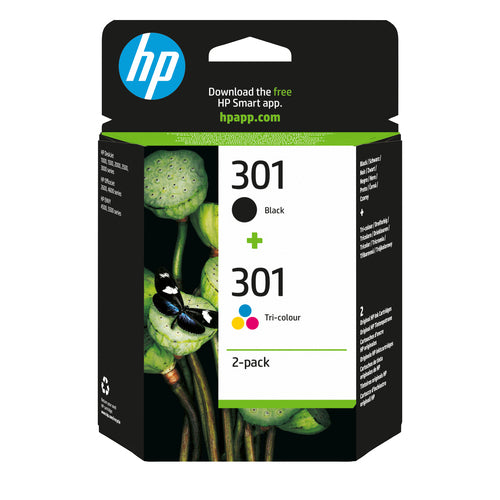 HP Tintenpatronen-Multipack 301, Schwarz + Farbe, 2er-Pack – für Inkjetdrucker