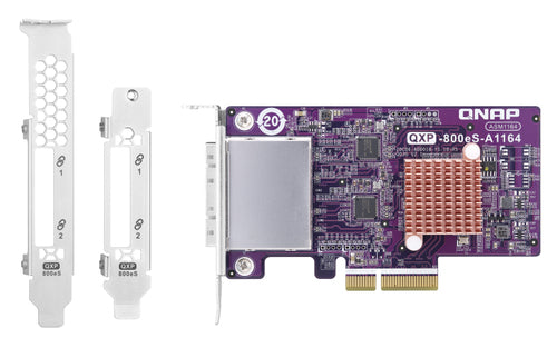 QNAP QXP-800ES-A1164 SAS HBA (PCIe 3.0 x4) – 2× Mini-SAS (SFF-8088) zu 8× SATA 6 Gbit/s – für NAS/Storage